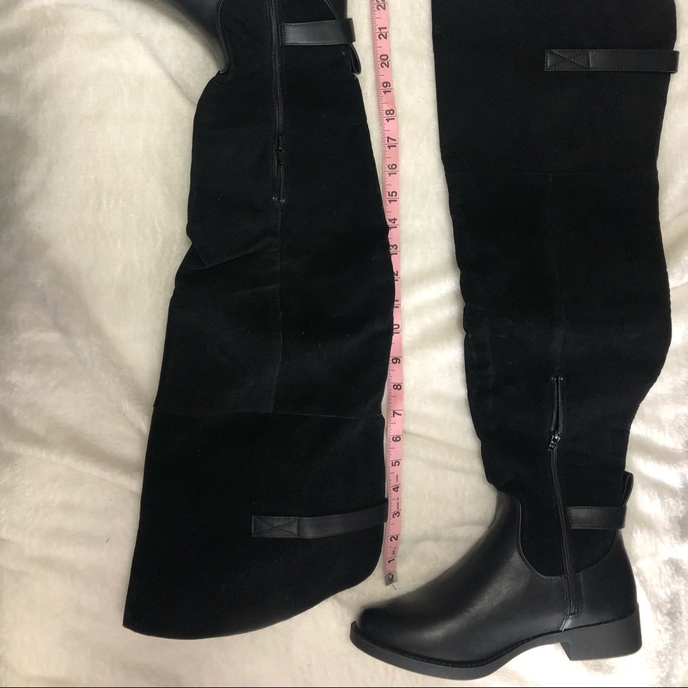 Over the knee black boots 9.5 “Sybille”